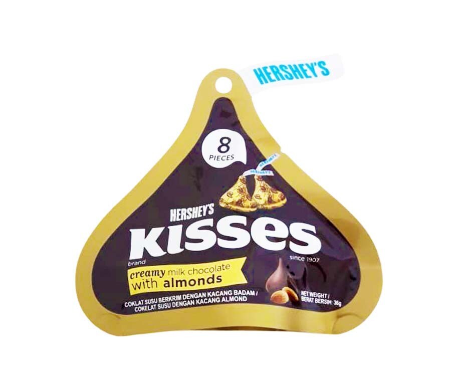 Hershey's Kisses Creamy Milk Chocolate with Almonds 8 Pieces 36g