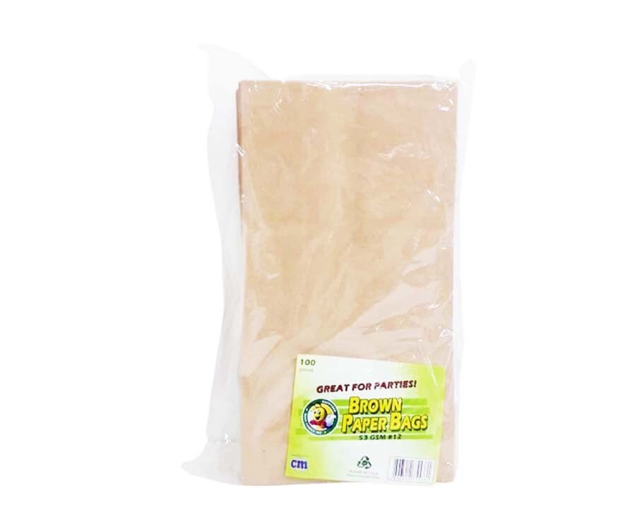 HappyBee Brown Paper Bags 53 GSM #12 100 Pieces