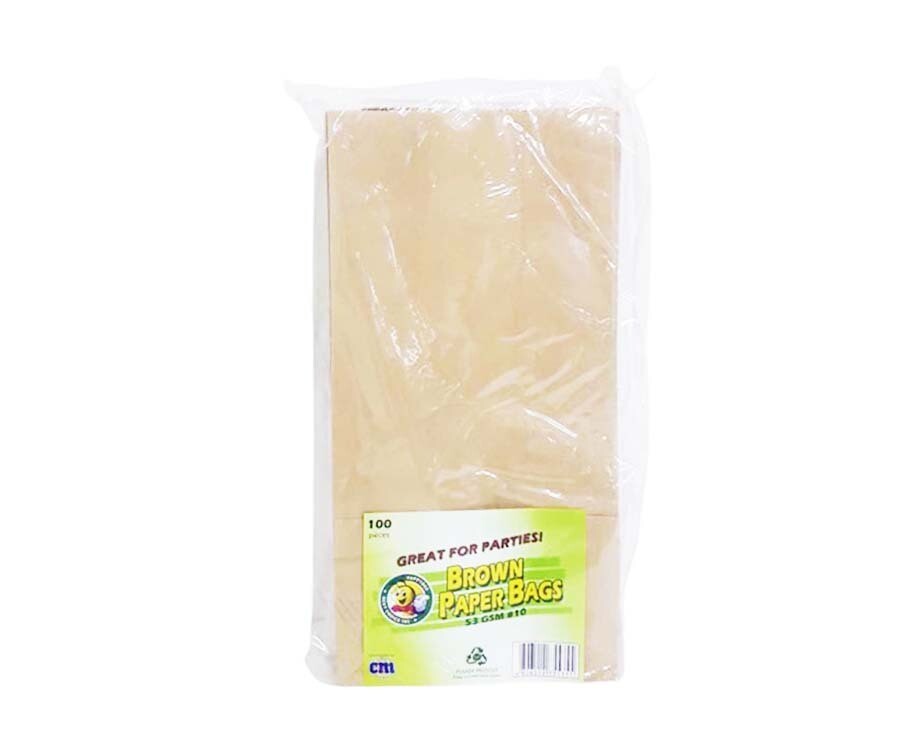 HappyBee Brown Paper Bags 53 GSM #10 100 Pieces