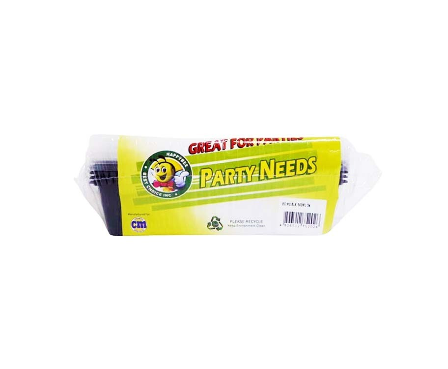 HappyBee Party Needs Microwave Container Black Rectangular 500mL 5 Pieces