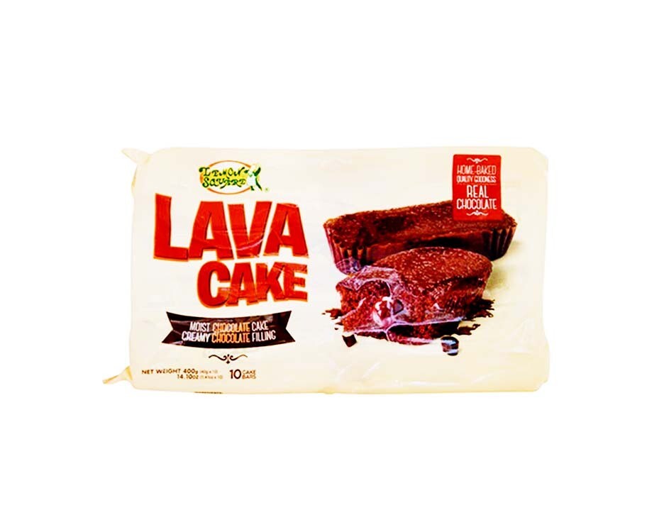Lemon Square Lava Cake Moist Chocolate Cake Creamy Chocolate Filling (10 Packs x 40g) 400g
