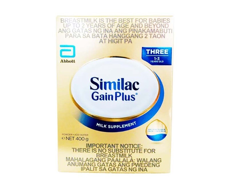 Abbott Similac Gain Plus Milk Supplement Three 1-3 Years Old 400g