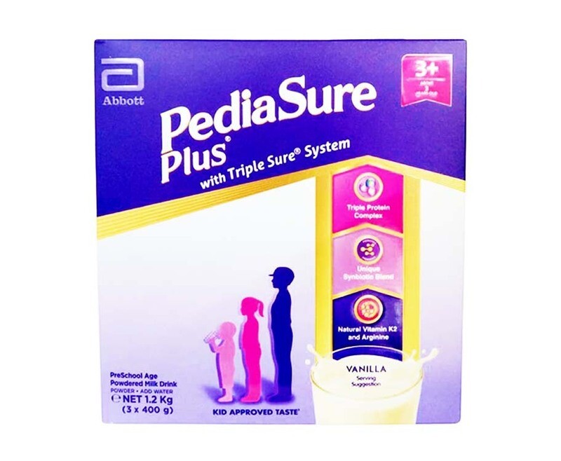 Abbott PediaSure with Triple Sure System Plus Vanilla 3+ Above 3 Years Old (3 Packs x 400g) 1.2kg