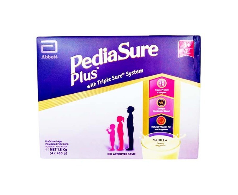 Abbott PediaSure Plus with Triple Sure System Vanilla 3+ Above 3 Years Old (4 Packs x 450g) 1.8kg