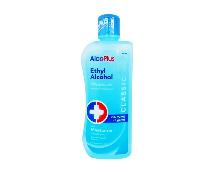 AlcoPlus Ethyl Alcohol 70% Solution Antiseptic Antibacterial Classic 250mL
