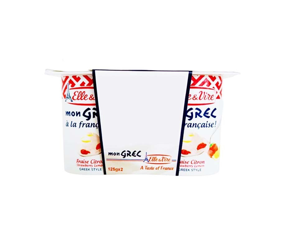 Elle &amp; Vìre Strawberry Lemon Greek Style (2 Packs x 125g)