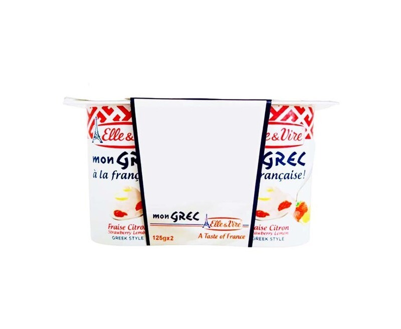 Elle &amp; Vìre Strawberry Lemon Greek Style (2 Packs x 125g)