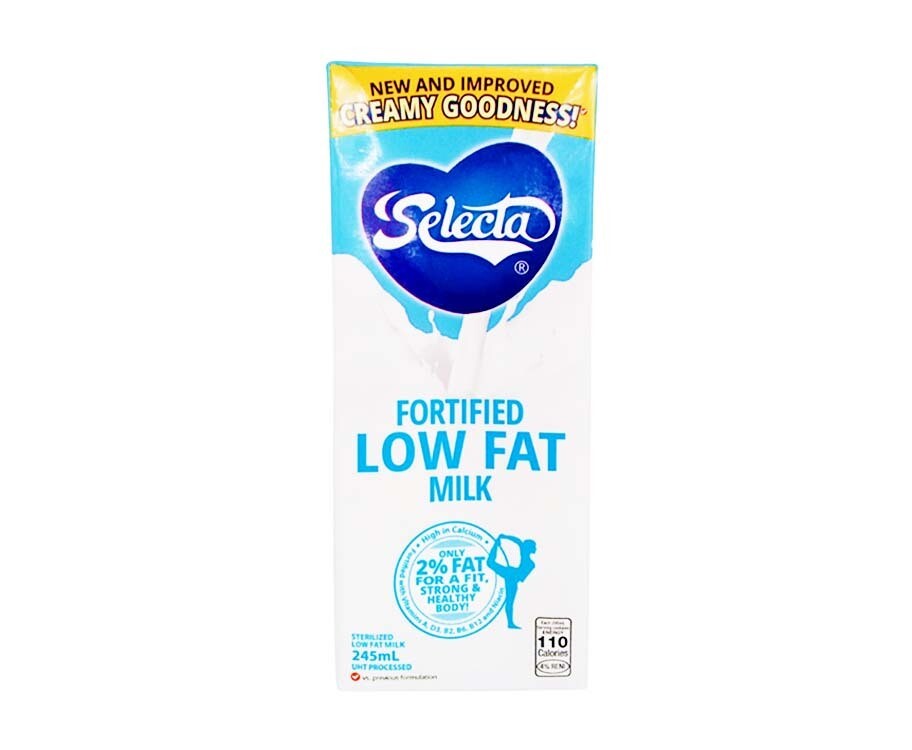 Selecta Fortified Sterilized Low Fat Milk 245mL