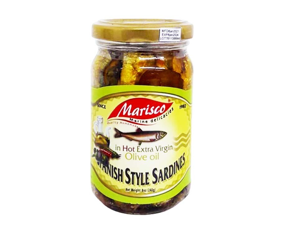 Marisco Spanish Style Sardines in Hot Extra Virgin Olive Oil 8oz (240g)