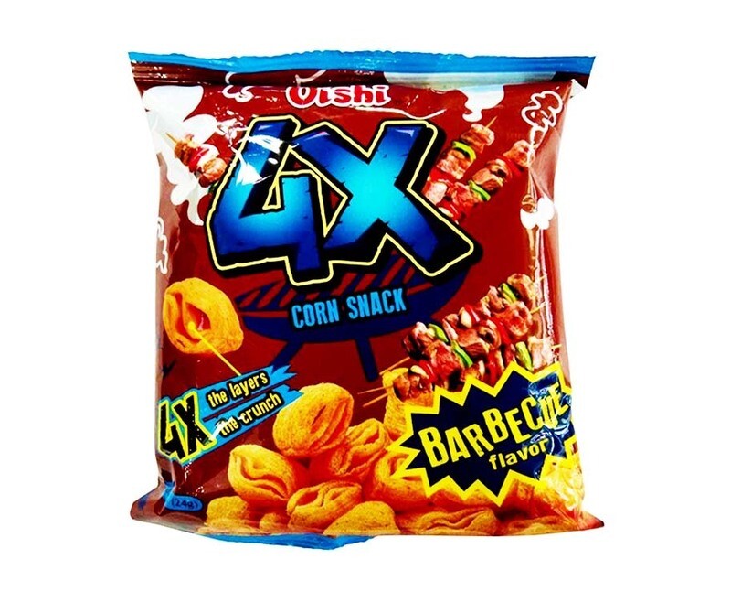 Oishi 4x Corn Snack Barbecue Flavor 24g 