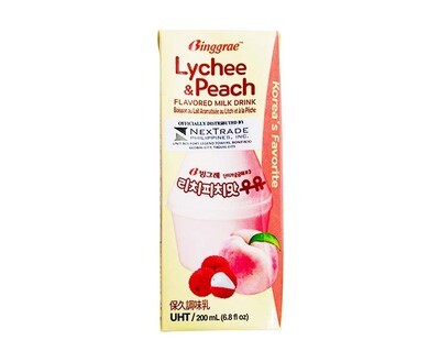 Binggrae Lychee & Peach Flavored Milk Drink 200mL