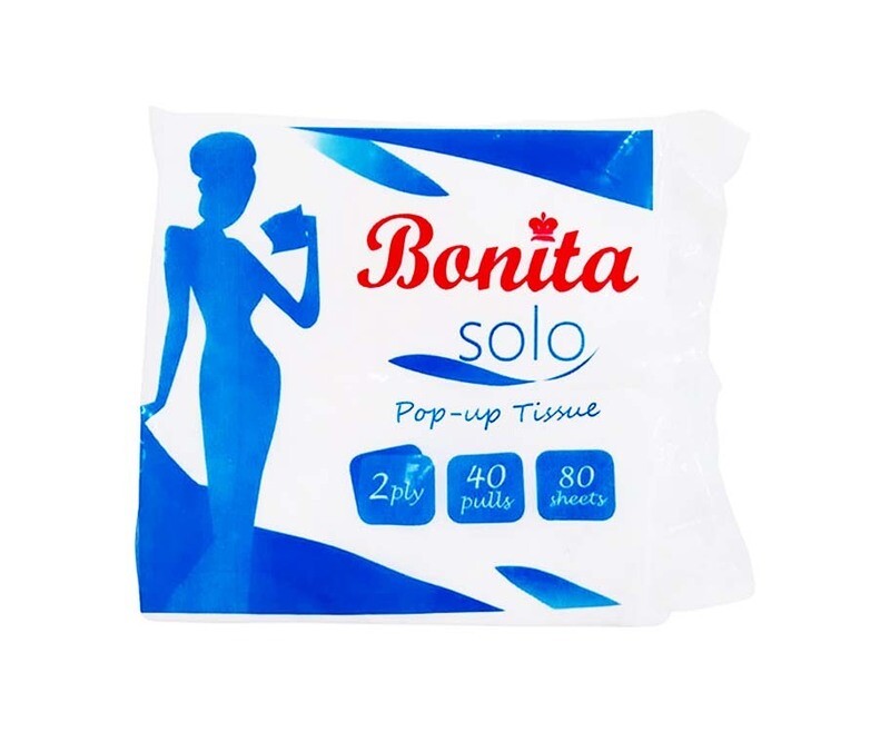Bonita Solo Pop-Up Tissue 2-Ply 40 Pulls 80 Sheets