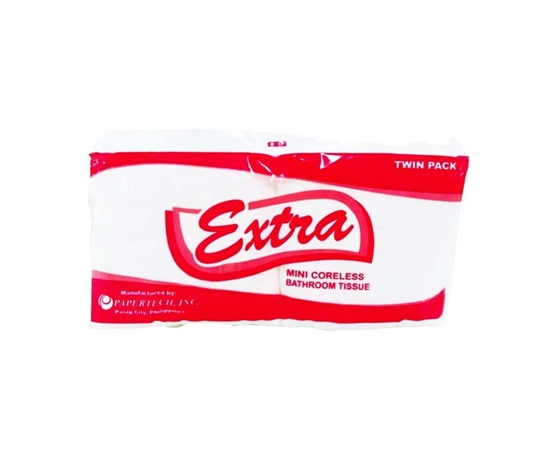 Extra Mini Coreless Bathroom Tissue Twin Pack 2-Ply 2 Rolls
