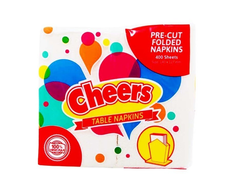 Cheers Table Napkins Pre-Cut Folded Napkins 400 Sheets
