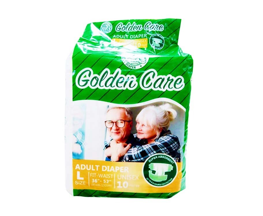 Golden Care Adult Diaper Large 36"-52" 10 Pieces