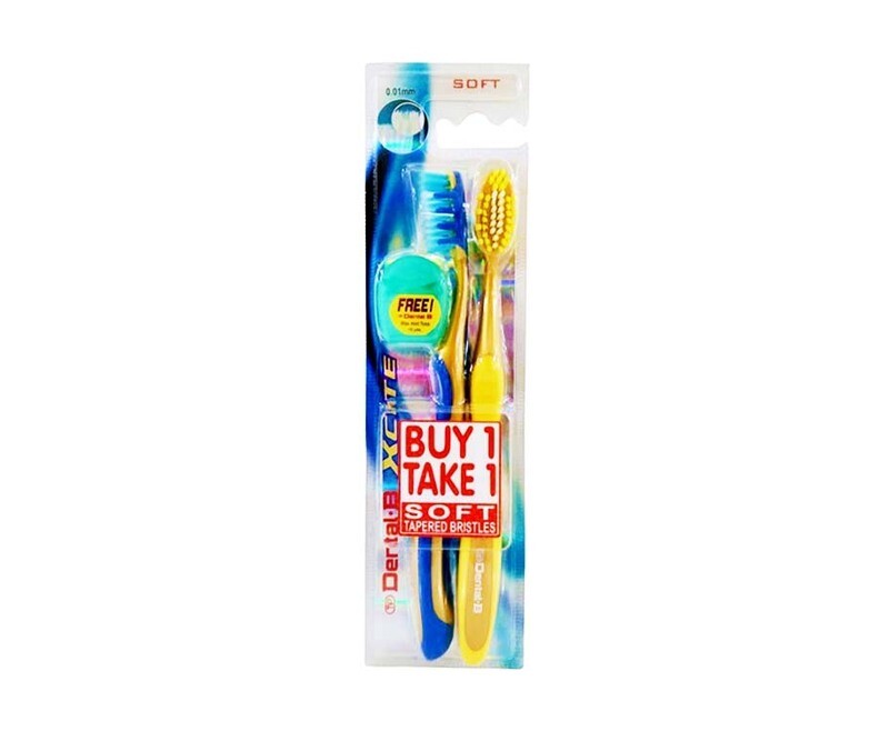 Dental-B Xcite Soft Tapered Bristles 2 Pieces + Free Dental Floss