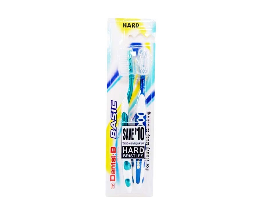 Dental-B Basic Hard Bristles Toothbrush 2 Pieces