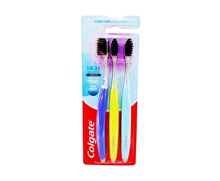 Colgate Super Soft High Density Charcoal Toothbrush 3 Pieces