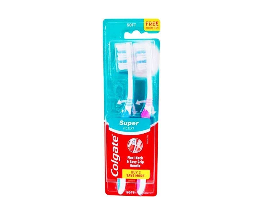 Colgate Super Flexi Flexi Neck & Easy Grip Handle Soft Toothbrush 2 Pieces