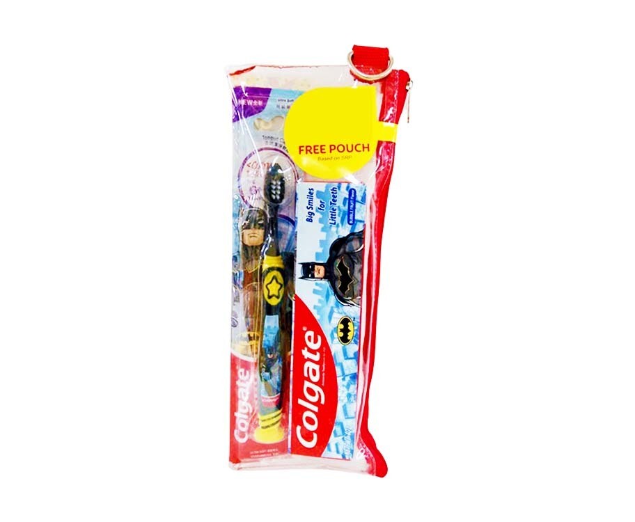 Colgate Batman Toothbrush + Toothpaste 40g Cleaning Pouch for Kids