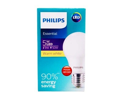 Philips Essential 5W 9W 50W LED Warm White