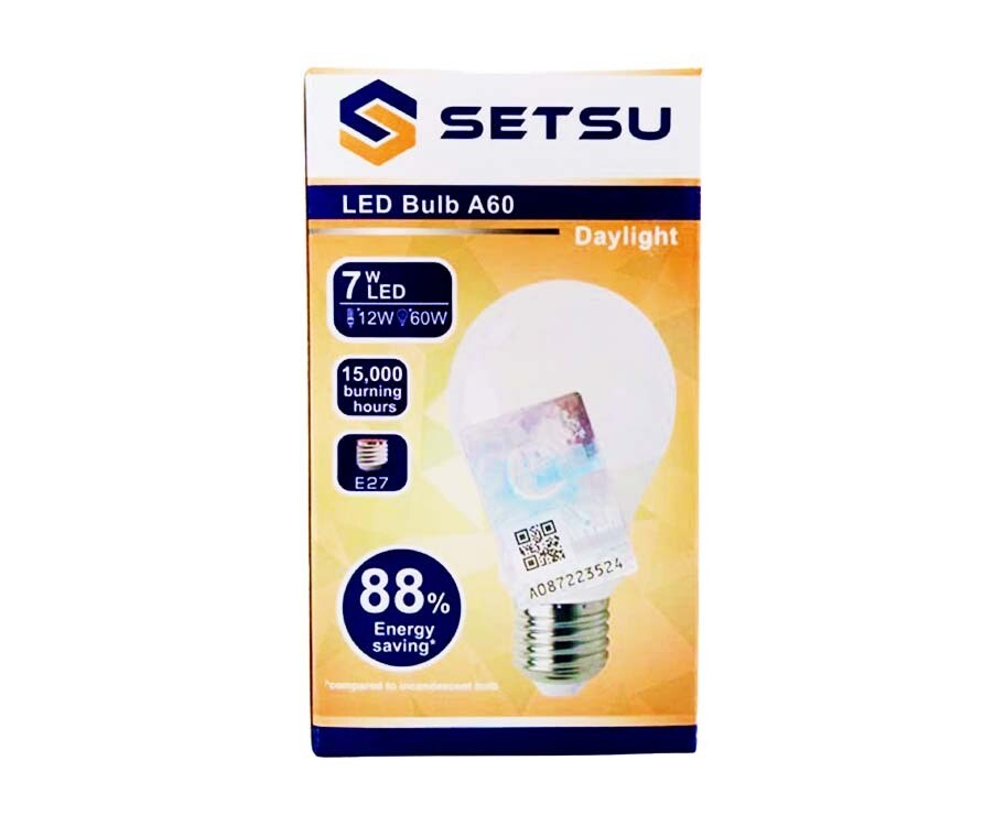 Setsu LED Bulb A60 7W LED 12W 60W 600lm Daylight