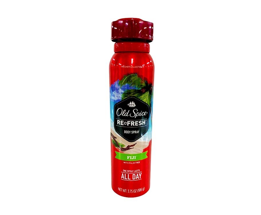 Old Spice Re-Fresh Body Spray Fiji with Palm Tree 3.75oz (106g)