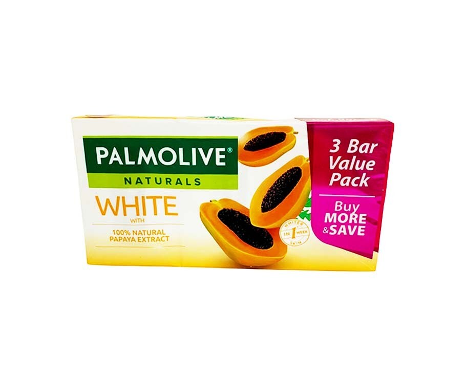 Palmolive Naturals White with 100% Natural Papaya Extract 3 Bar Value Pack (3 Packs x 80g)