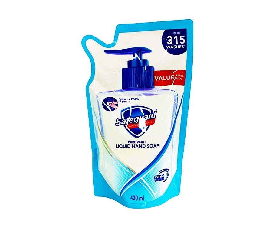 Safeguard Pure White Liquid Hand Soap Value Refill Pack 420ml