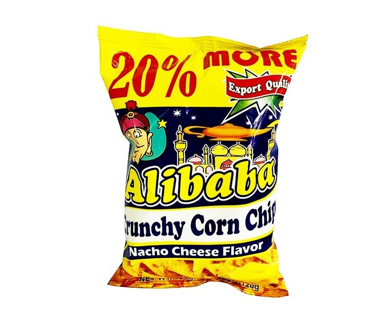 Alibaba Crunchy Corn Chips Nacho Cheese Flavor 120g