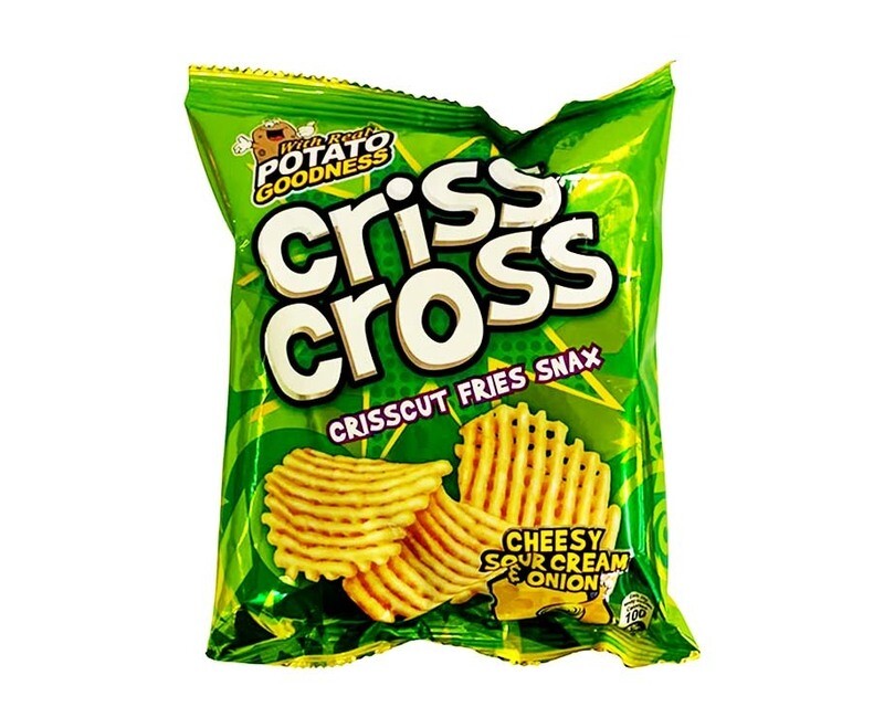 Criss Cross Crisscut Fries Snax Cheesy Sour Cream &amp; Onion 20g