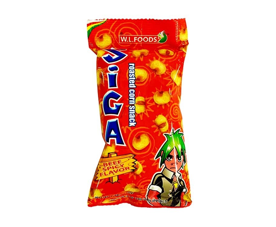 W.L. Foods Siga Roasted Corn Snack Beef Spicy Flavor 70g