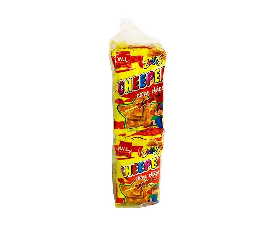 W.L. Foods Zesty Cheepee Corn Chips BBQ Flavor (12 Packs x 8g)