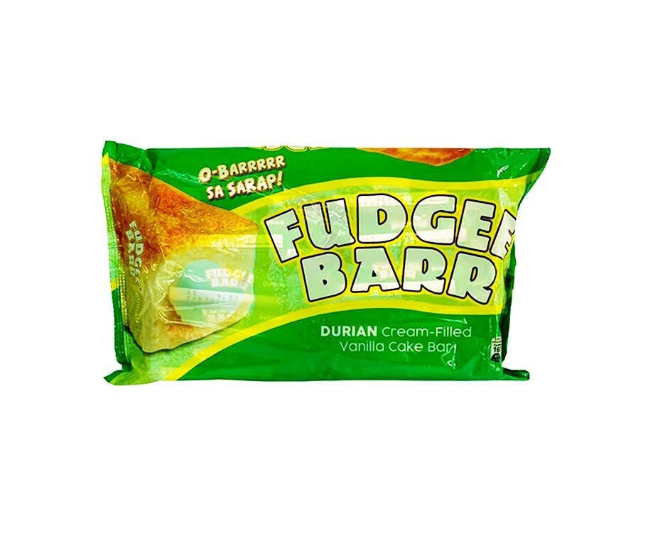 Fudgee Barr Durian Cream-Filled Vanilla Cake Bar (10 Packs x 39g) 390g