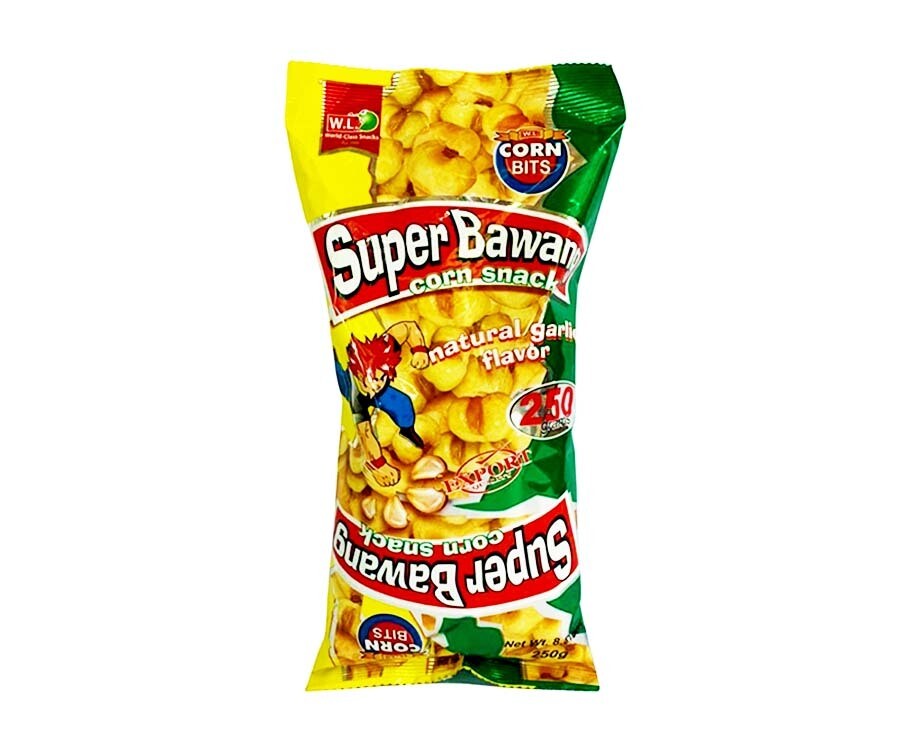 W.L. Foods Corn Bits Super Bawang Corn Snack Natural Garlic Flavor 250g