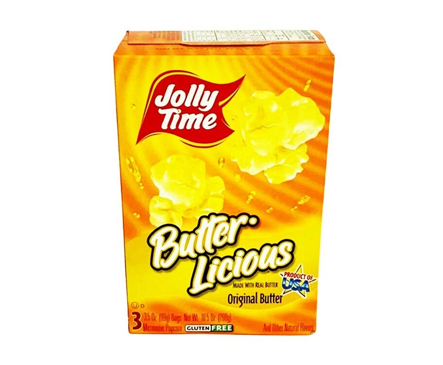 Jolly Time Butter-Licious Microwave Popcorn Gluten Free 3 Bags 298g
