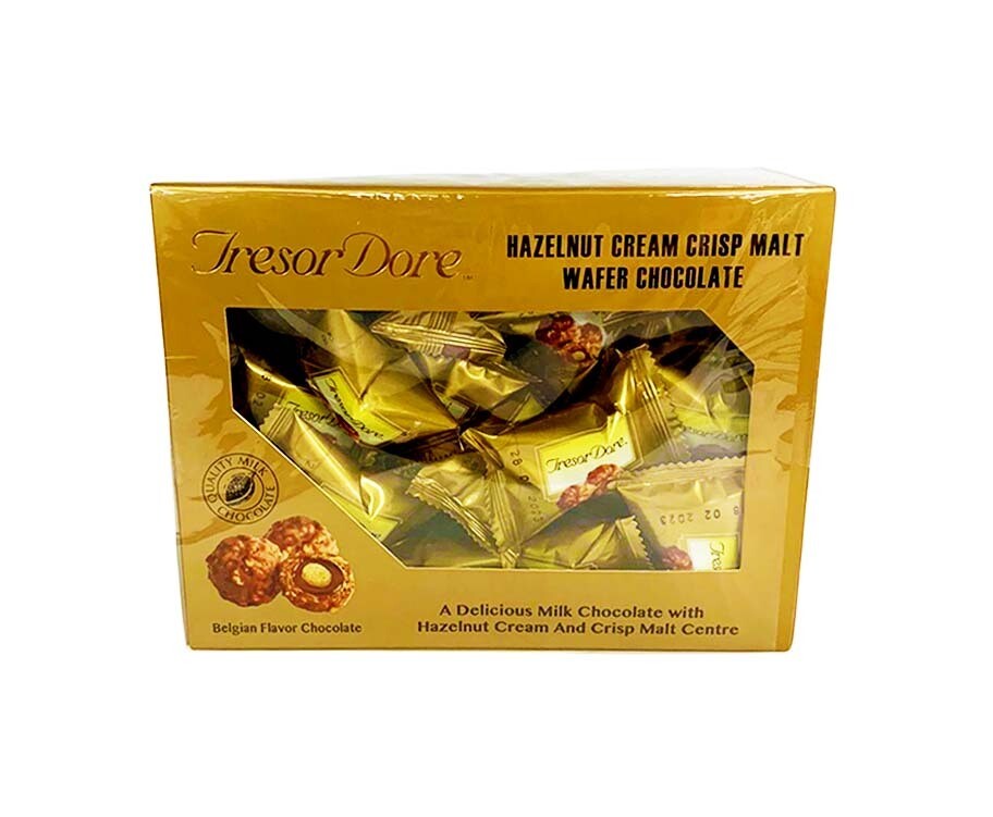 Tresor Dore Hazelnut Cream Crisp Malt Wafer Chocolate Belgian Flavor Chocolate 400g