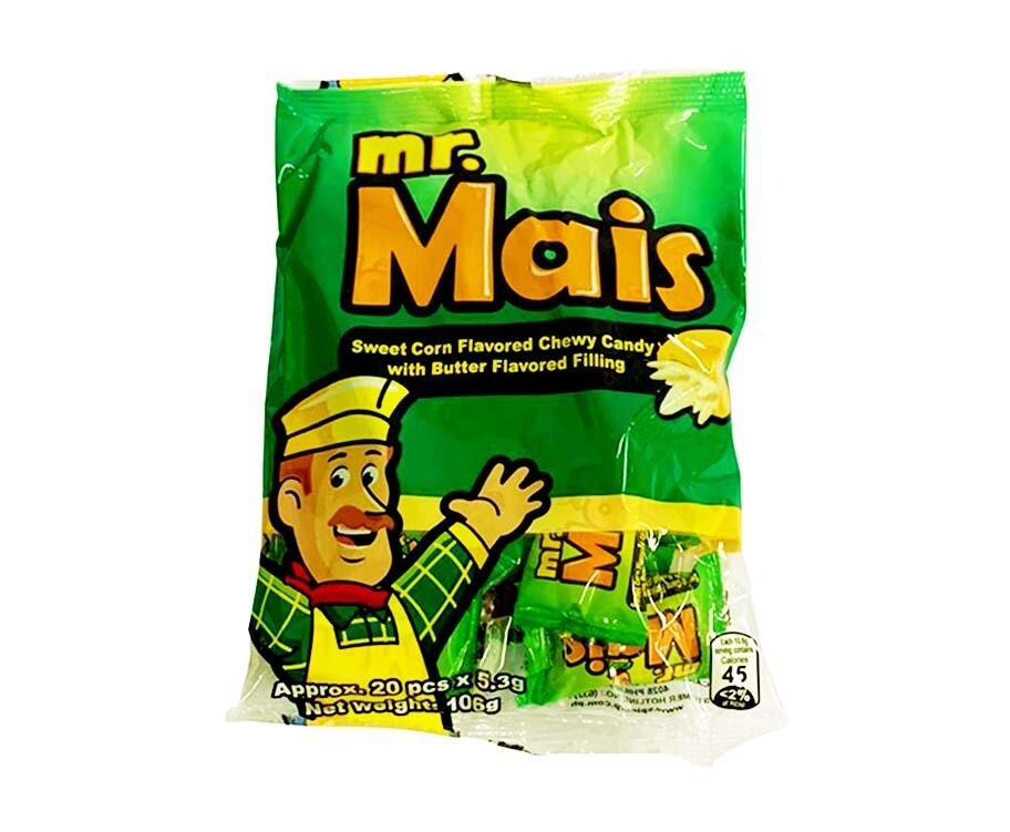 Mr. Mais Sweet Corn Flavored Chewy Candy with Butter Flavored Filling (Approx. 20 Pieces x 5.3g) 106g