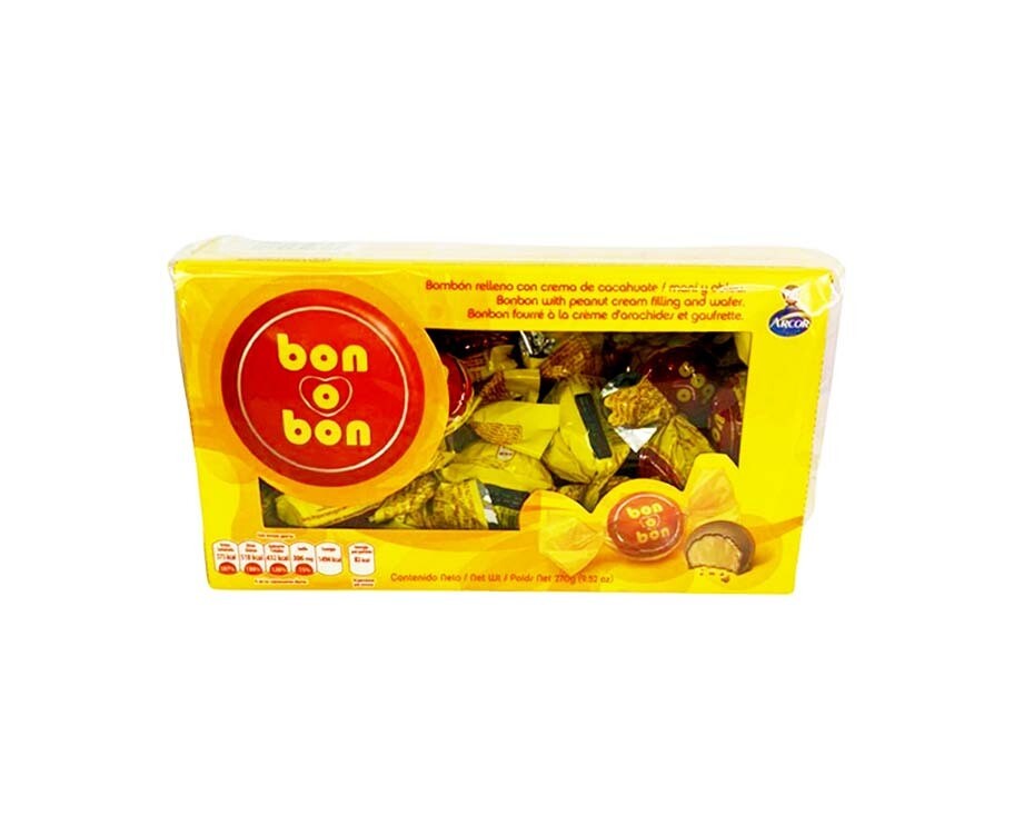 Arcor Bon o Bon Bon Bon with Peanut Cream Filling and Wafer 270g