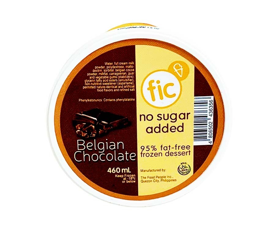 FIC Belgian Chocolate No Sugar Added 460mL