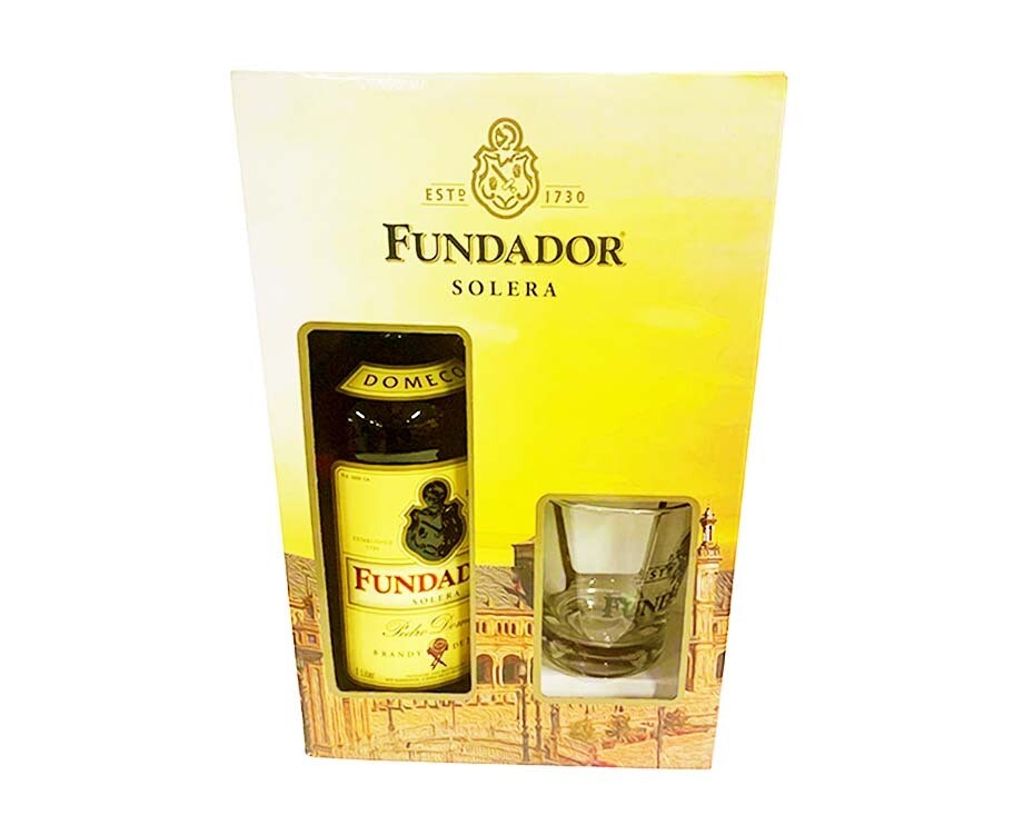 Fundador Solera Brandy De Jerez Pedro Domecq 1L + Free Shot Glass