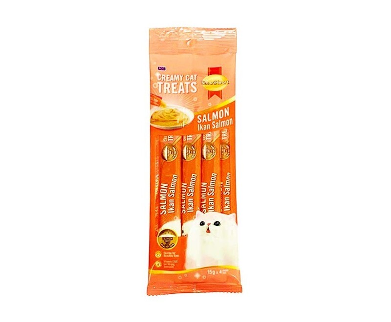 SmartHeart Creamy Cats Treats Salmon (4 Packs x 15g) 60g