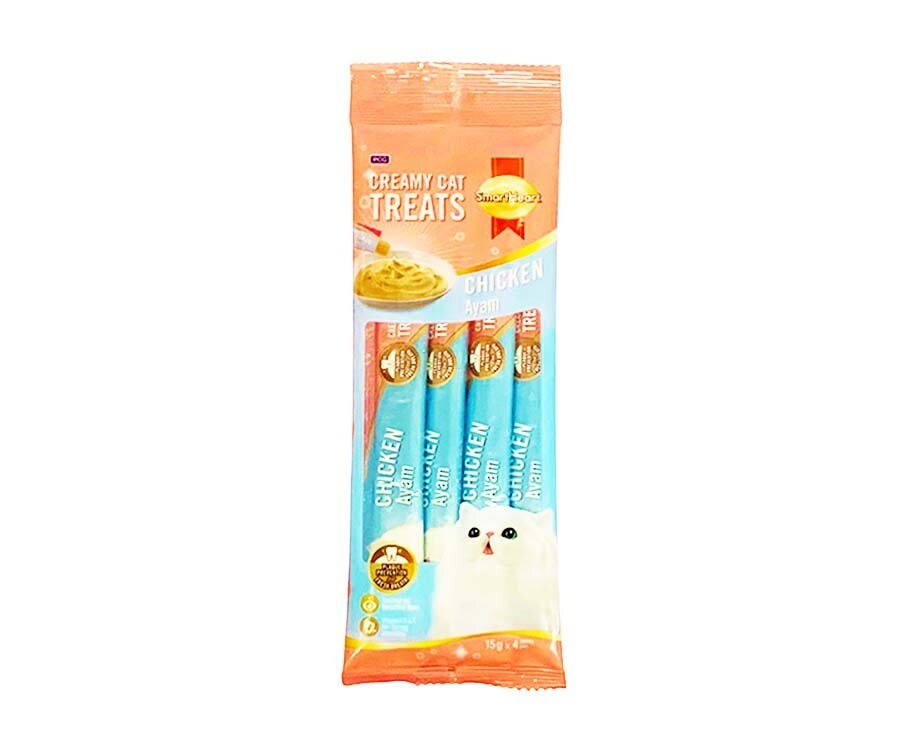 SmartHeart Creamy Cat Treats Chicken (4 Packs x 15g) 60g