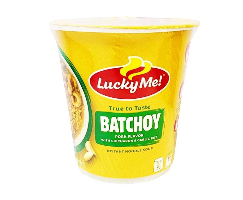 Lucky Me! Batchoy Pork Flavor with Chicharon &amp; Garlic Bits Instant Noodle Soup Go Cup 70g