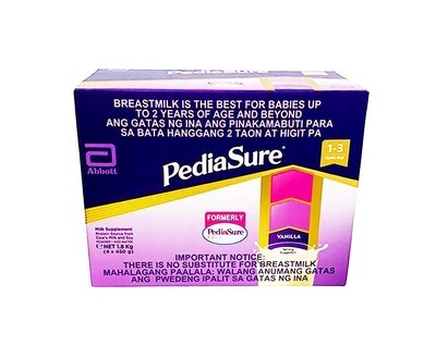 Abbott PediaSure Vanilla 1-3 Years Old (4 Packs x 450g) 1.8kg