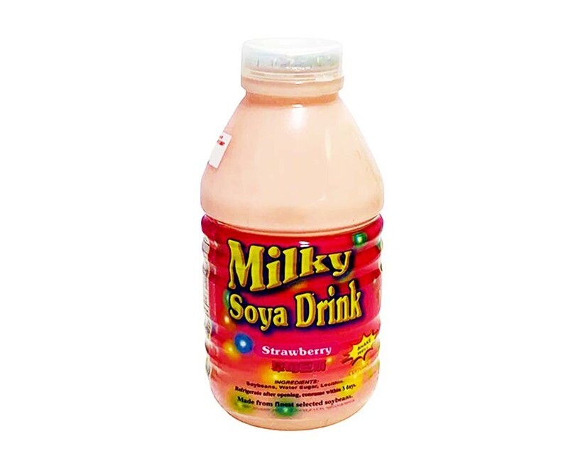 Fat &amp; Thin Milky Soya Drink Strawberry 350mL