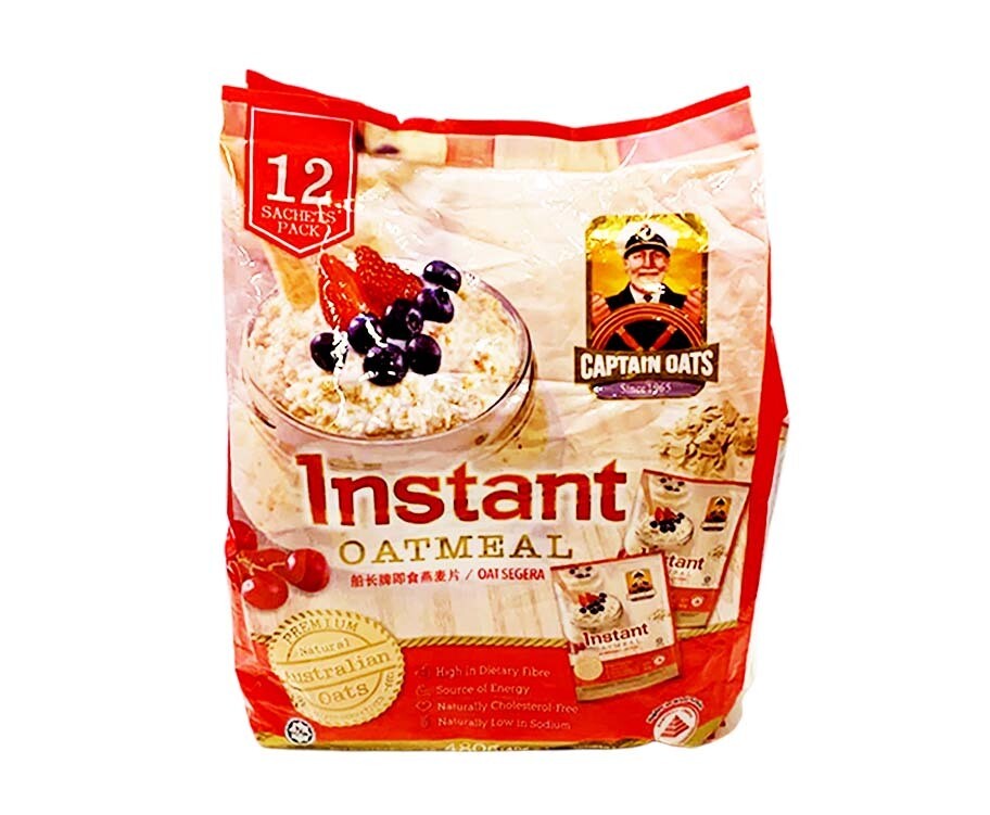 Captain Oats Instant Oatmeal (12 Sachets Pack x 40g) 480g