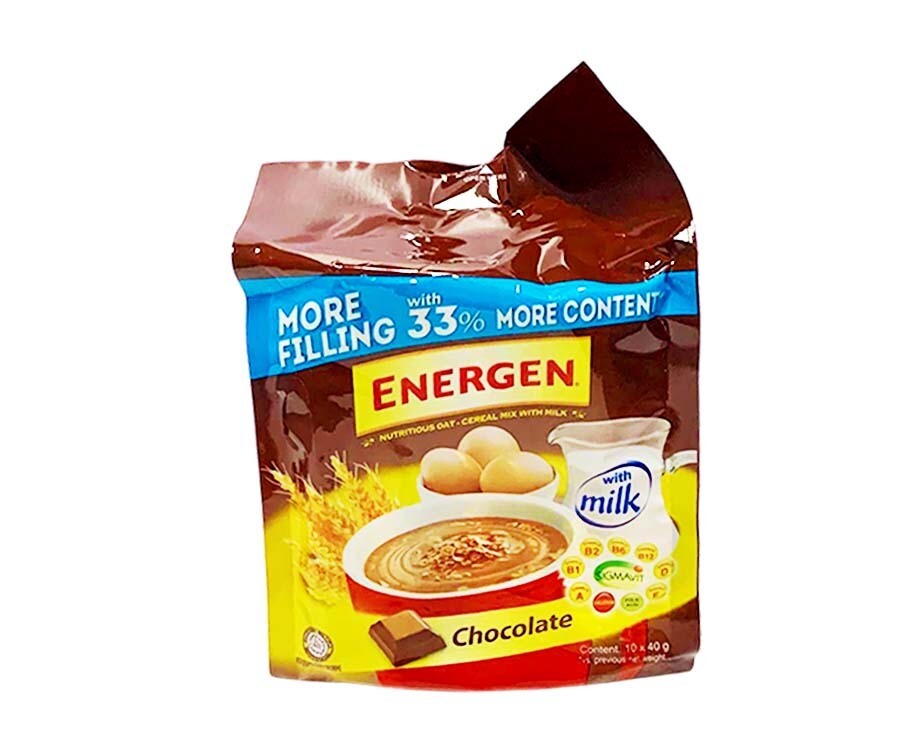 Energen Chocolate with Milk Nutritious Oat Cereal Mix with Milk (10 Packs x 40g) 400g