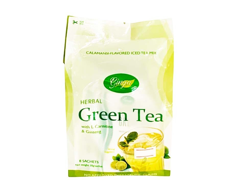 Ginga Herbal Green Tea Calamansi-Flavored Iced Tea Mix (8 Sachets x 30g)