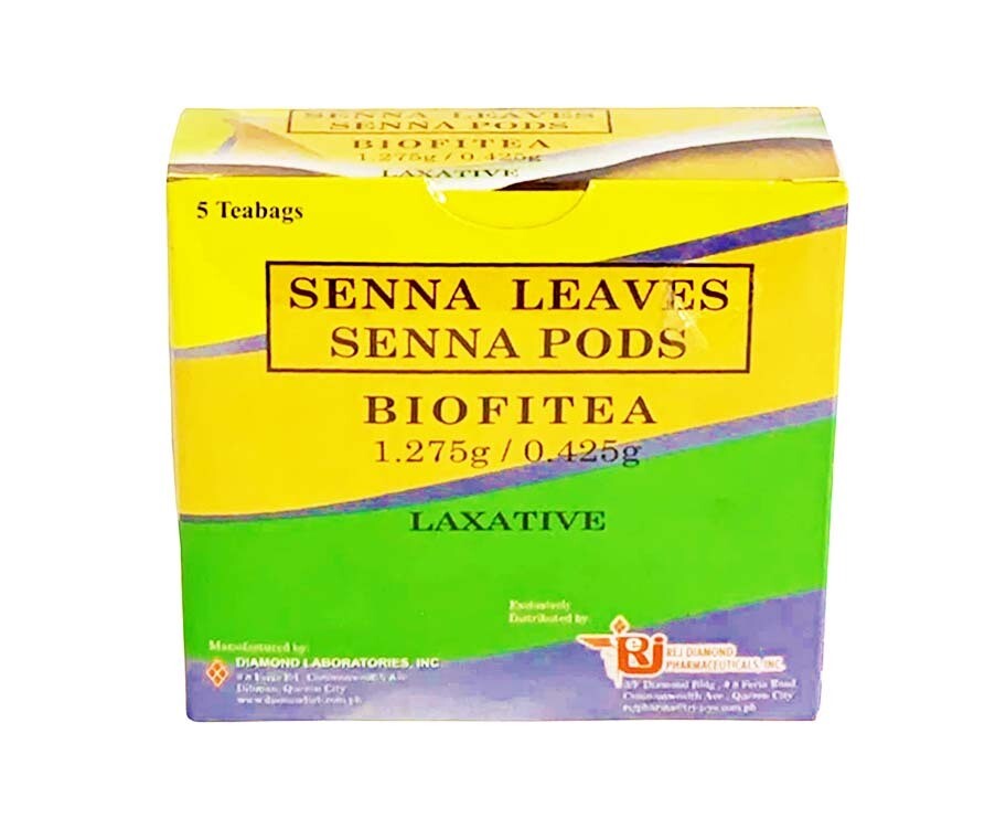 Senna Leaves Senna Pods Biofitea Laxative 1.275g/ 0.425g 5 Teabags
